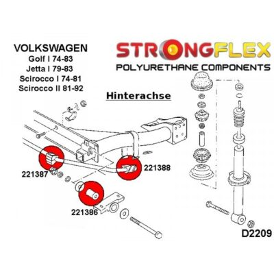 Alternative view of Strongflex PU Buchsensatz für Vorder- und Hinterachse Sport VW Golf I Jetta Scirocco - 226207A