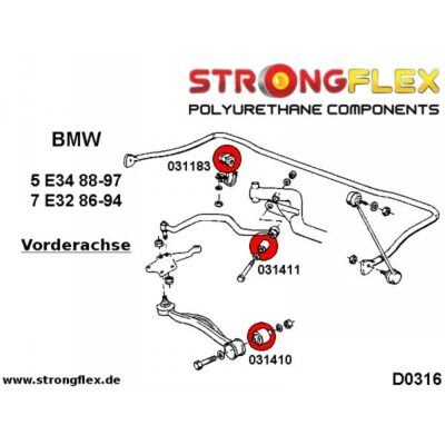 Alternative view of Strongflex BMW E32 E34 PU Polyurethan Buchsensatz für Vorder-und Hinterachse - 036173B