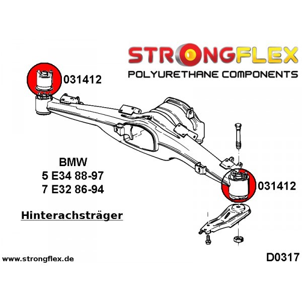 7er e32 PU Buchsensatz VA+HA  StrongFlex 90ShA gelb Buchsen Lager BMW 5er e34