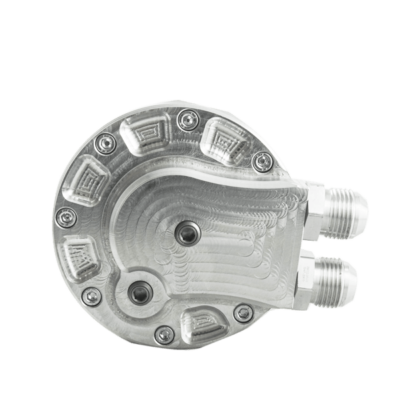 Alternative view of Aluminium Ölfilter Deckel mit 2 Sensoranschlüssen und Anschlüssen für einen externen Ölkühler ersetzt den originalen BMW M52 M54